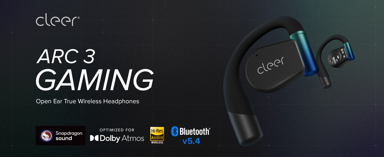 Cleer ARC 3 Gaming Earbuds - True Wireless Open Ear Headphones